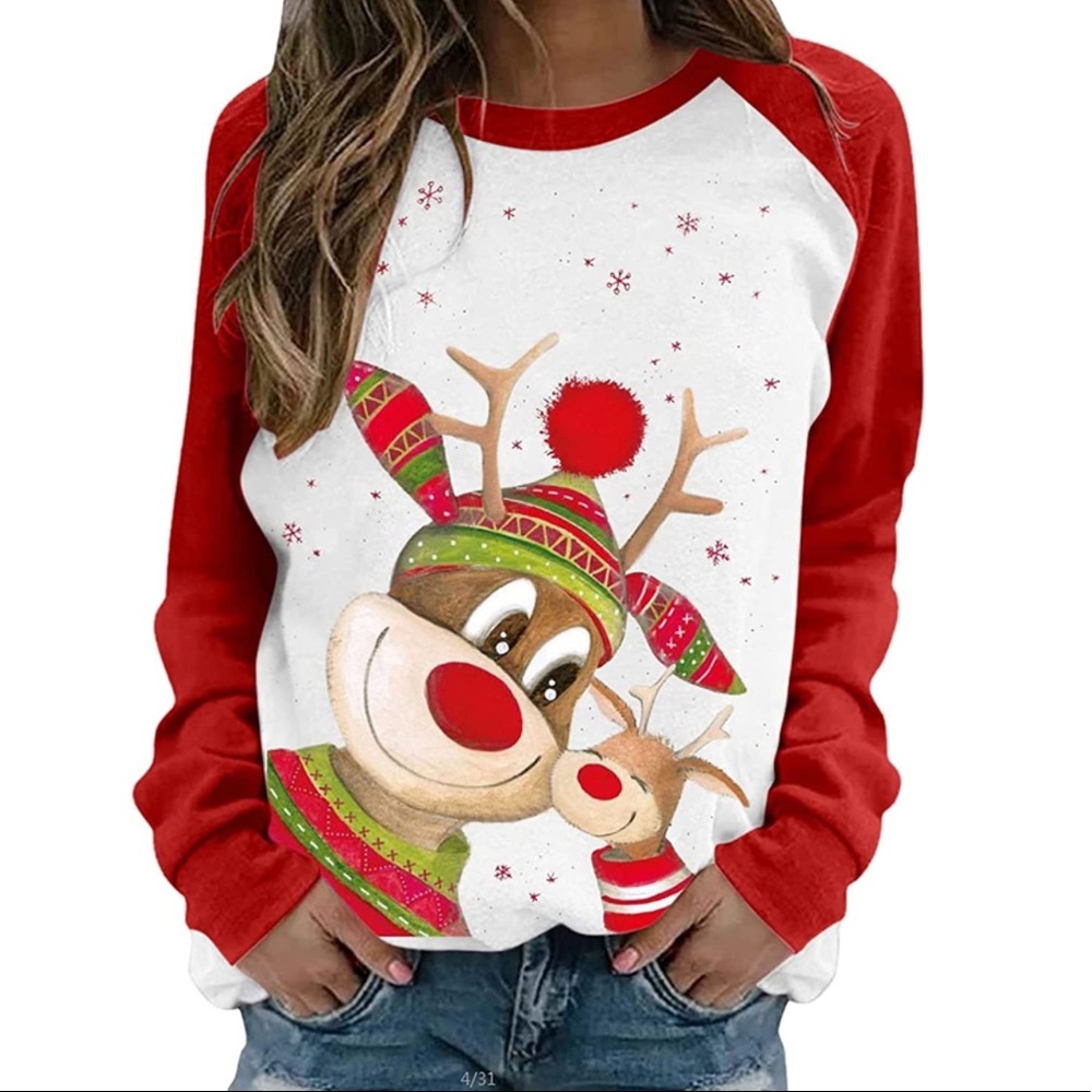 Christmas Ruldolph Reindeer Top Women